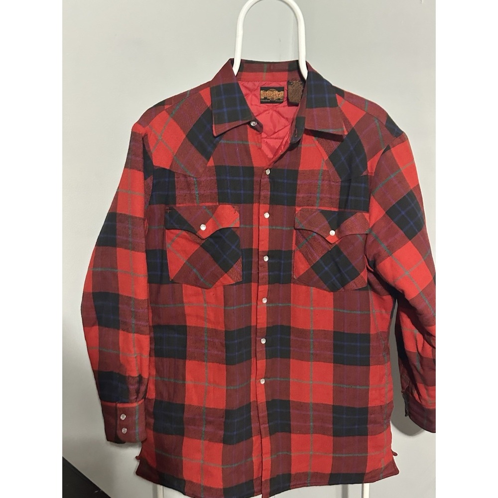 Stir-Ups Western  Flannel Long Sleeve Pearl Snap Button Up Size Medium